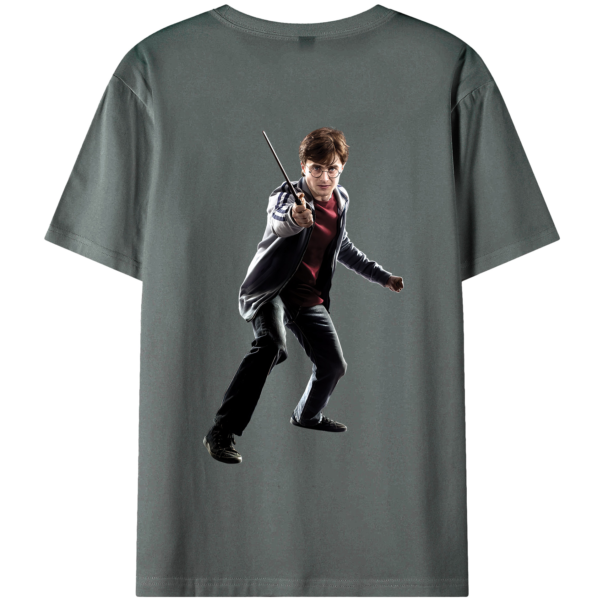 （画像用） Harry Potter ハリー・ポッターシリーズ 綿100％ メンズ半袖Tシャツ（バックプリント） 通気性